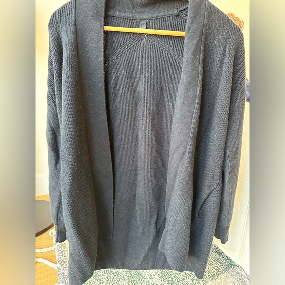 Lululemon Merino Wool-Blend Ribbed Long Wrap Sweater (Size 4) - Picture 6 of 7